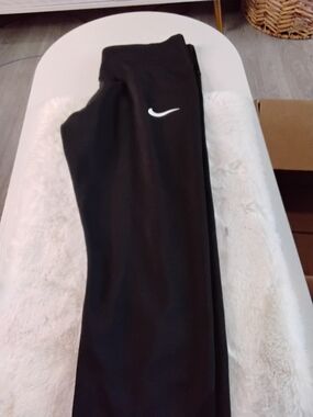 Nike Black Leggings with White Swoosh Logo